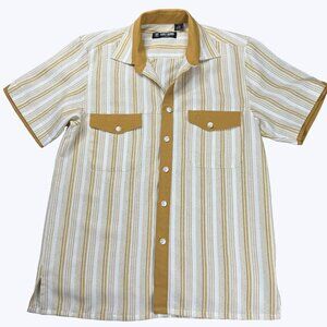 Stacy Adams Men's Short Sleeve Shirt Size Medium Button Front Striped